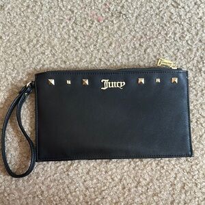 Juicy Couture Black Wristlet with Gold Studs